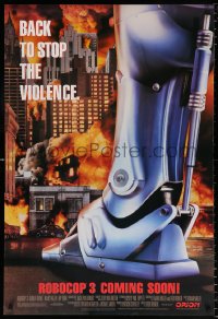 6r858 ROBOCOP 3 advance DS 1sh 1993 cyborg cop Robert Burke's foot, back to stop the violence!