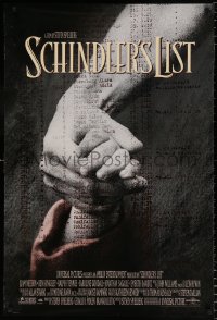 6r871 SCHINDLER'S LIST int'l DS 1sh 1993 Steven Spielberg World War II classic, Best Picture!