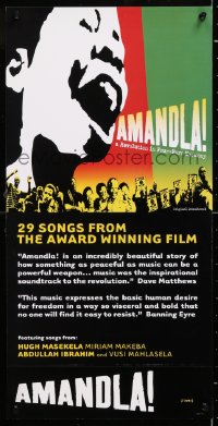 6r034 AMANDLA 2-sided 12x24 music poster 2002 South African musical revolution!