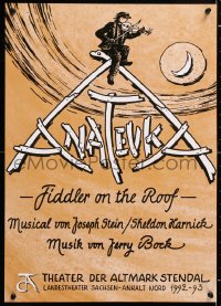 6r277 ANATEVKA 17x24 German stage poster 1992 Fiddler on the Roof, Jerry Bock & Sheldon Harnick!