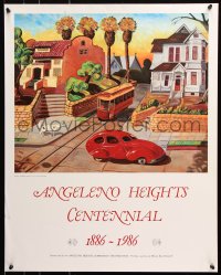 6r348 ANGELENO HEIGHTS CENTENNIAL 22x28 special poster 1986 art of the area in Texas by Frank Romero