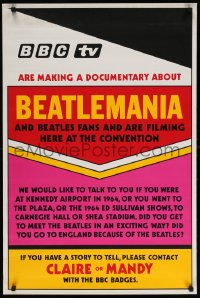 6r384 FEST FOR BEATLES FANS 24x36 English special poster 1980s BBC Beatlemania documentary!