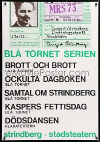 6r281 BLA TORNET SERIEN 28x40 Swedish stage poster 1970s August Strindberg, completely different!