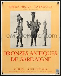 6r173 BRONZES ANTIQUES DE SARDAIGNE 18x23 French museum/art exhibition 1954 image of the statues!