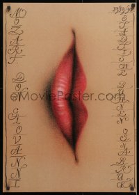 6r294 DON GIOVANNI 23x32 German stage poster 1989 Ekkehard Walter close-up art of lips!