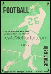 6r389 FOOTBALL AMERICAIN 16x23 special poster 1960s art of a football player, Stade du Pre Margot!