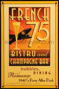6r112 FRENCH 75 BISTRO & CHAMPAGNE BAR 18x28 advertising poster 1990s cool art for restaurant!