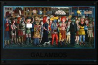 6r393 GALAMBOS 20x30 special poster 1990s wild artwork of a crowd of people!