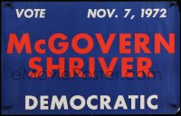 6r021 GEORGE MCGOVERN/SARGENT SHRIVER 22x34 political campaign 1972 bugged & beaten by Nixon!