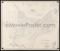 6r422 LOS ANGELES CITY MAP NO 1 25x39 special poster 1989 cool print of the 1849 map of the area!