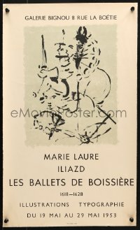 6r193 MARIE LAURE ILIAZD LES BALLETS DES BOISSIERE 14x23 French museum/art exhibition 1953 cool!
