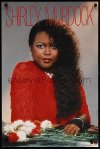 6r051 SHIRLEY MURDOCK 20x30 music poster 1987 great waist-high close-up in red with flowers!