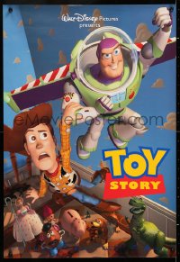 6r481 TOY STORY 19x27 special poster 1995 Disney & Pixar cartoon, images of Buzz, Woody & cast!