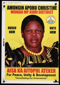 6r025 UGANDAN POLITICAL CAMPAIGN 2-sided 13x18 Ugandan political campaign 2000s Amongin Christine!