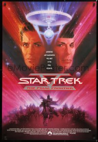 6r904 STAR TREK V 1sh 1989 The Final Frontier, art of William Shatner & Leonard Nimoy by Bob Peak!
