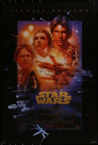 6r909 STAR WARS style B advance 1sh R1997 George Lucas, cool art by Drew Struzan!