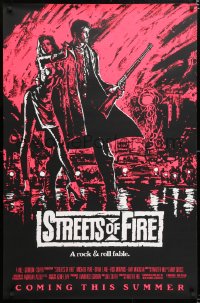 6r910 STREETS OF FIRE advance 1sh 1984 Walter Hill, Riehm pink dayglo art, a rock & roll fable!