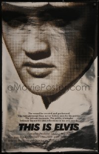 6r932 THIS IS ELVIS foil 25x40 1sh 1981 Elvis Presley rock 'n' roll biography, portrait of The King!