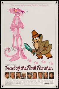 6r951 TRAIL OF THE PINK PANTHER 1sh 1982 Peter Sellers, Blake Edwards, cool cartoon art!