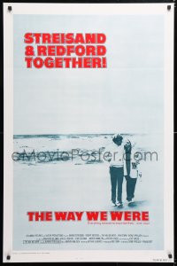 6r980 WAY WE WERE int'l 1sh 1973 Barbra Streisand & Robert Redford walk on the beach!