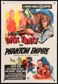 6s117 DICK TRACY VS. CRIME INC. linen 1sh R1952 Ralph Byrd detective serial, The Phantom Empire!