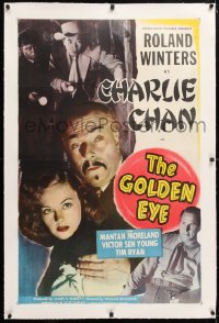 6s150 GOLDEN EYE linen 1sh 1948 Roland Winters as Charlie Chan, Sen Young & Mantan, ultra rare!