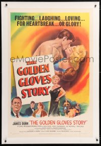 6s151 GOLDEN GLOVES STORY linen 1sh 1950 boxer Dewey Martin fighting for heartbreak or glory!