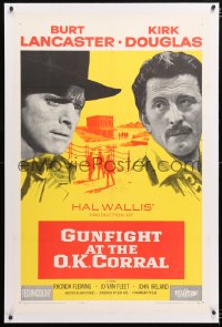 6s158 GUNFIGHT AT THE O.K. CORRAL linen 1sh 1957 Burt Lancaster, Kirk Douglas, John Sturges!