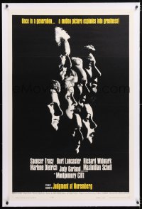 6s197 JUDGMENT AT NUREMBERG linen 1sh 1961 Spencer Tracy, Judy Garland, Lancaster, Dietrich, Schell!