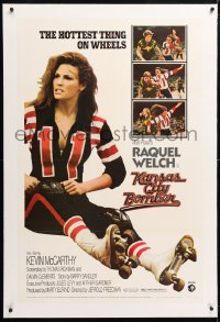 6s200 KANSAS CITY BOMBER linen 1sh 1972 full-length sexy roller derby girl Raquel Welch!
