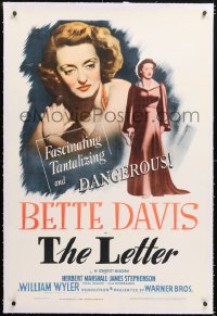 6s217 LETTER linen 1sh 1940 fascinating & dangerous Bette Davis close up & full-length, Maugham!