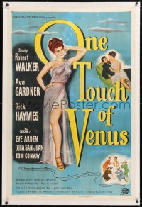 6s266 ONE TOUCH OF VENUS linen 1sh 1948 sexy Ava Gardner, Robert Walker, great full-length art!