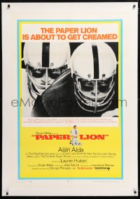 6s271 PAPER LION linen 1sh 1968 Alan Alda as football player George Plimpton about to get creamed!