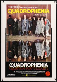 6s291 QUADROPHENIA linen style B 1sh 1979 The Who, great image of Sting, English rock 'n' roll!