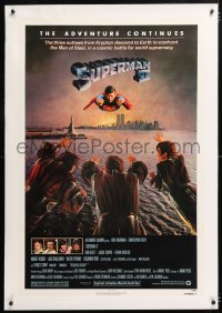 6s335 SUPERMAN II linen NSS style 1sh 1981 Christopher Reeve, Terence Stamp, great image of villains!
