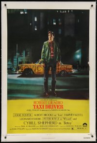 6s344 TAXI DRIVER linen 1sh 1976 classic Peellaert art of Robert De Niro, directed by Martin Scorsese!