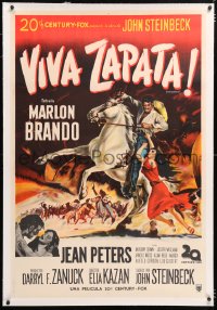 6t384 VIVA ZAPATA linen Argentinean 1952 Marlon Brando, Jean Peters, John Steinbeck, Kazan, rare!