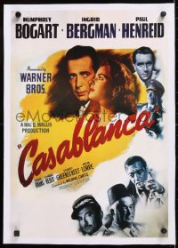 6t217 CASABLANCA linen 15x21 Chilean commercial poster 1990s Bogart, Bergman, classic poster image!