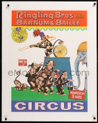 6t214 RINGLING BROS & BARNUM & BAILEY linen 21x27 commercial poster 1980s Greatest Show On Earth!