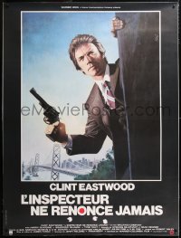 6t331 ENFORCER linen French 1p 1977 great art of Clint Eastwood as Dirty Harry by Jean Mascii!