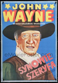 6t300 CAHILL linen Polish 23x33 1975 Mucha Ihnatowicz art of United States Marshall John Wayne!