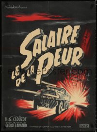 6w222 WAGES OF FEAR French 23x32 R1950s Henri-Georges Clouzot, cool different Ferracci art!
