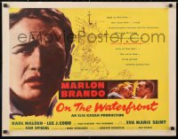 6w083 ON THE WATERFRONT style B 1/2sh 1954 directed by Elia Kazan, classic image of Marlon Brando!