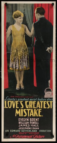 6w064 LOVE'S GREATEST MISTAKE insert 1927 full-length Josephine Dunn & James Hall, ultra rare!