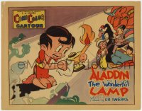 6w388 ALADDIN & THE WONDERFUL LAMP LC 1934 great Ub Iwerks art, he's rubbing the lamp, ultra rare!