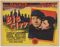 6w358 BIG CITY TC 1937 c/u of Luise Rainer & Spencer Tracy + New York skyline art, ultra rare!