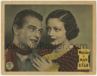 6w453 MAN FROM UTAH LC R1930s best romantic close up of John Wayne & pretty Polly Ann Young, rare!