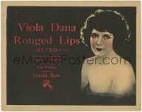 6w374 ROUGED LIPS TC 1923 great c/u of barely dressed Viola Dana, orphan turned chorus girl!