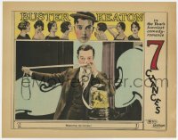 6w482 SEVEN CHANCES LC 1925 Stoneface Buster Keaton measuring income with ticker tape, ultra rare!