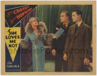 6w484 SHE LOVES ME NOT LC 1934 Bing Crosby & Edward Nugent stare at happy Miriam Hopkins in fur!